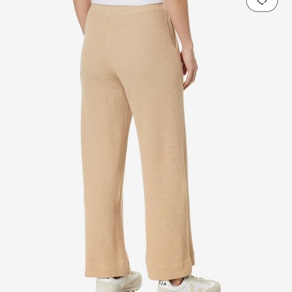 PACT WOMENS’S ORGANIC COTTON WAFFLE WIDE LEG CROP PANTS IN MAHOGANY SIZE MEDIUM - Picture 6 of 8